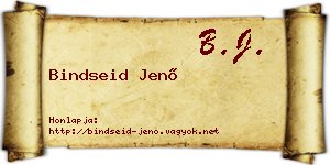 Bindseid Jenő névjegykártya